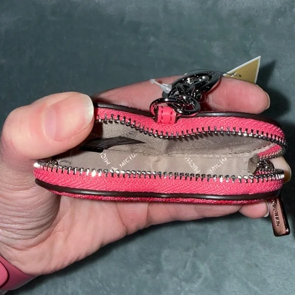 Michael Kors Pink Heart Coin Pouch - Picture 5 of 9